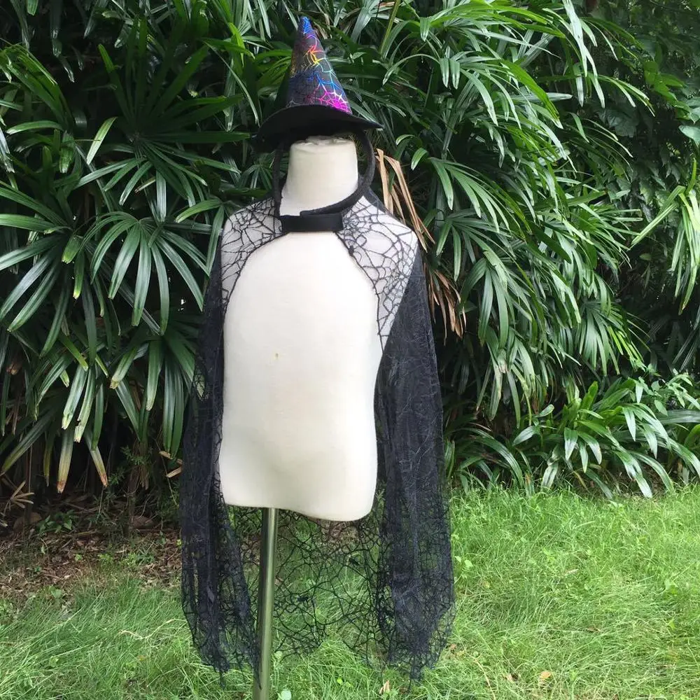 Паутина накидка паутина на Хэллоуин новая детская юбка шляпа ведьмы комплект