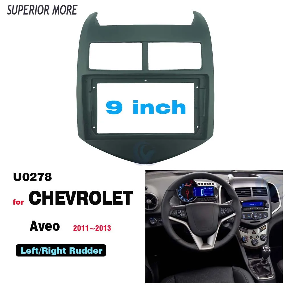 

2 Din 9 Inch Car Radio Fascias for Chevrolet Aveo 2011-2013 Dashboard Frame Installation DVD Gps Mp5 Android Multimedia Player