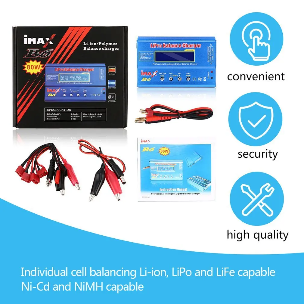 

Original IMAX B6 MINI Balance Charger Discharger For RC Helicopter Re-peak NiMH NiCD LiHV NiCd PB Li-ion Battery Charger
