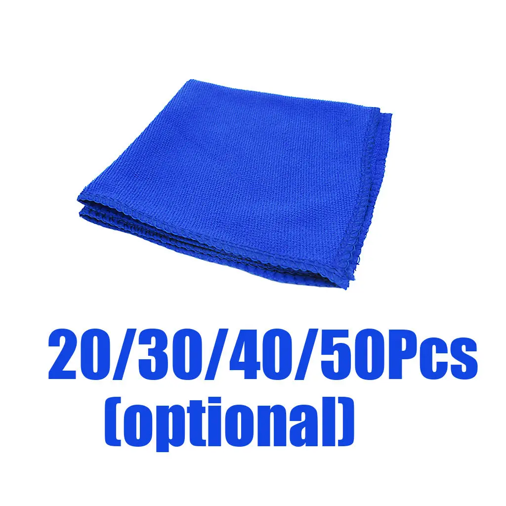 

20/30/40/50 25x25cm 12X12”Blue Car Cleaning Towel Microfiber Scratch Free