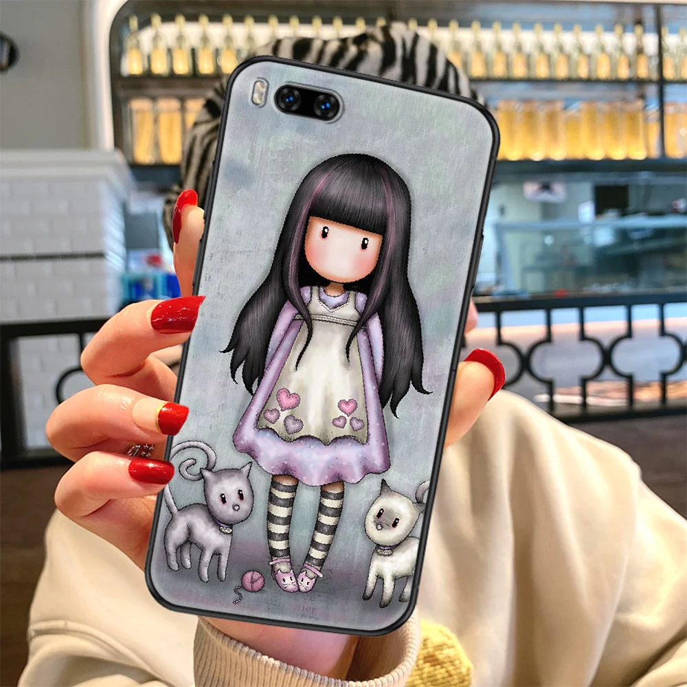 

Santoro Cartoon Gorjuss Phone case For Xiaomi Mi Max Note 3 A2 A3 8 9 9T 10 Lite Pro Ultra black trend funda fashion Etui pretty