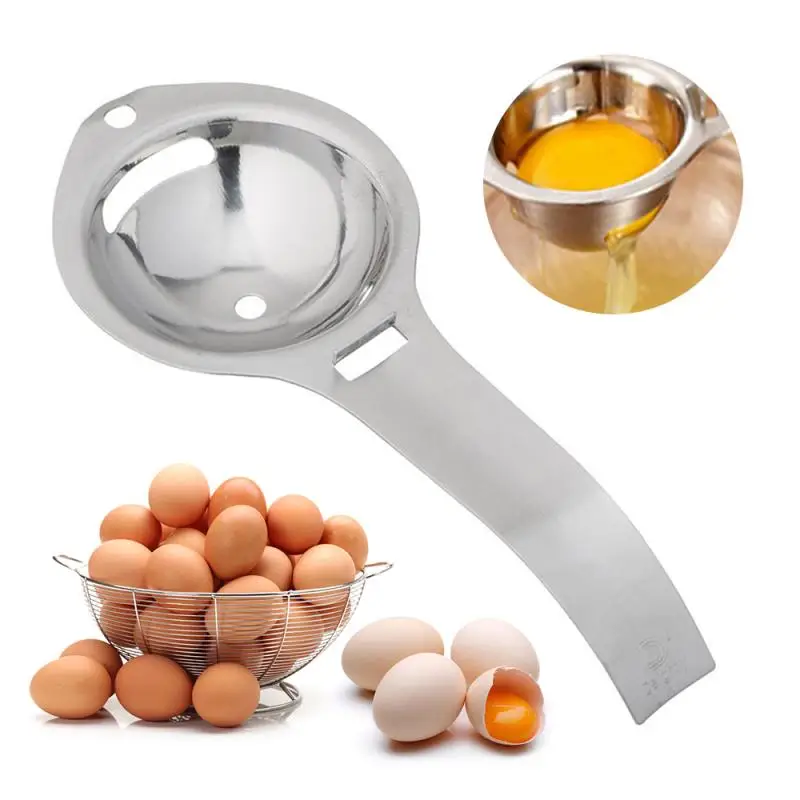 Stainless Steel Egg Yolk Separator with Convenient White Color - Extractor, Filter, and Strainer Kitchen Tool image 4