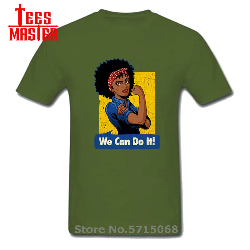 Camisa/футболки с надписью We Can Do It Black Girl Мужская черная футболка принтом Queen V2 femme