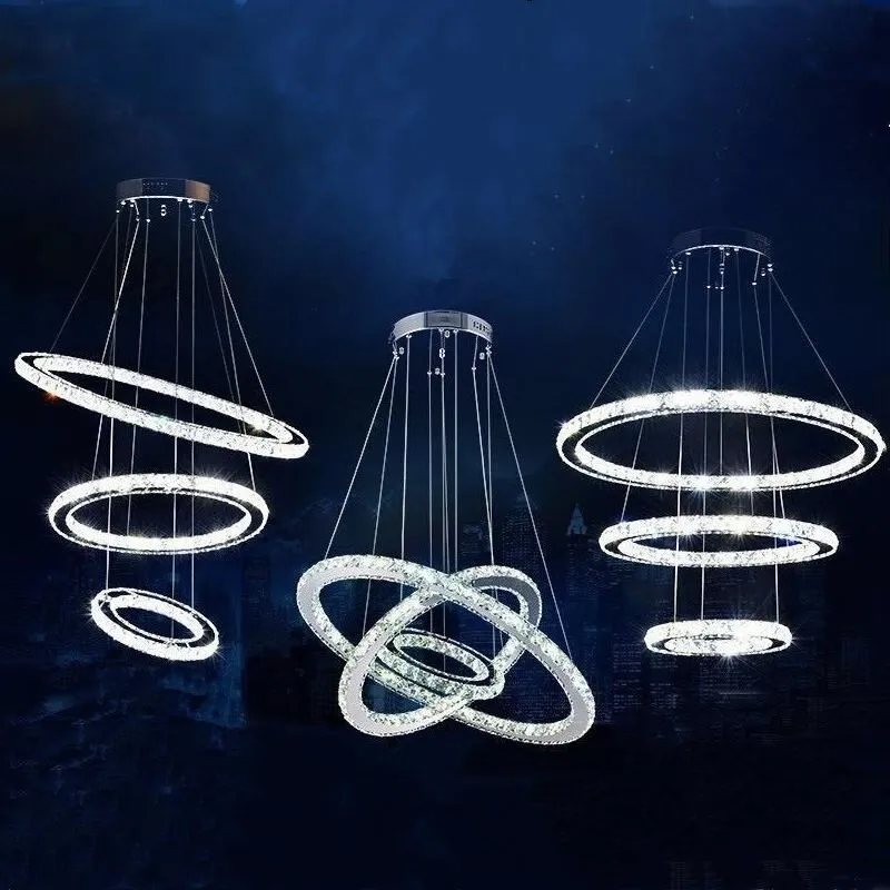 

Modern LED Crystal Lights Lamp For Living Room Cristal Lustre Chandeliers Pendant Hanging Ceiling Fixtures