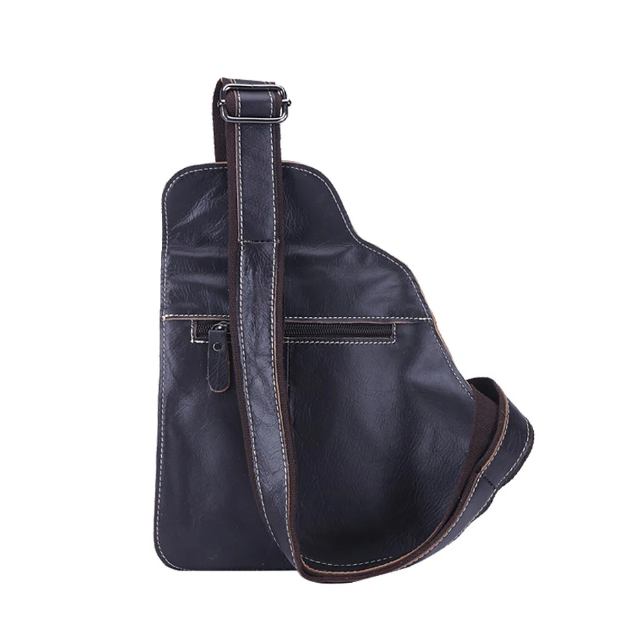 Мужская нагрудная сумка из натуральной кожи BULL CAPTAIN брендовая Сумка слинг через