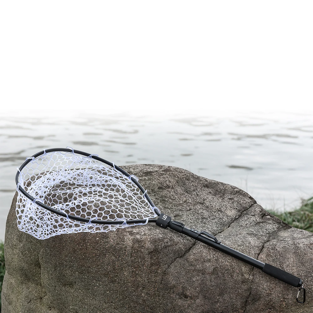 

Fishing Net Fish Collapsible Fishing Net Folding Fish Landing Fishing Net with Carabiner Clip for Fish Catching Releasing Fish