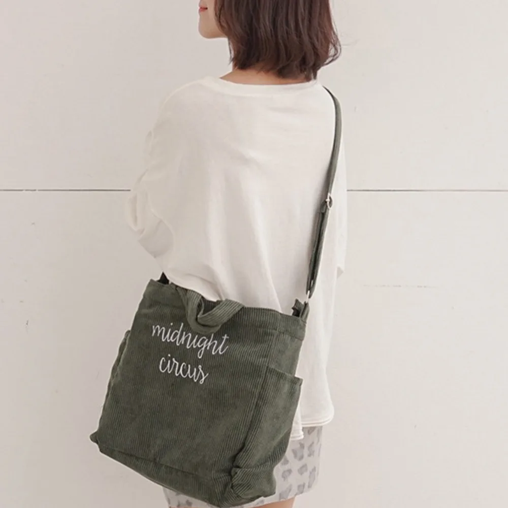 Вельветовая Холщовая Сумка с вышивкой для студентов компактная сумка учебы