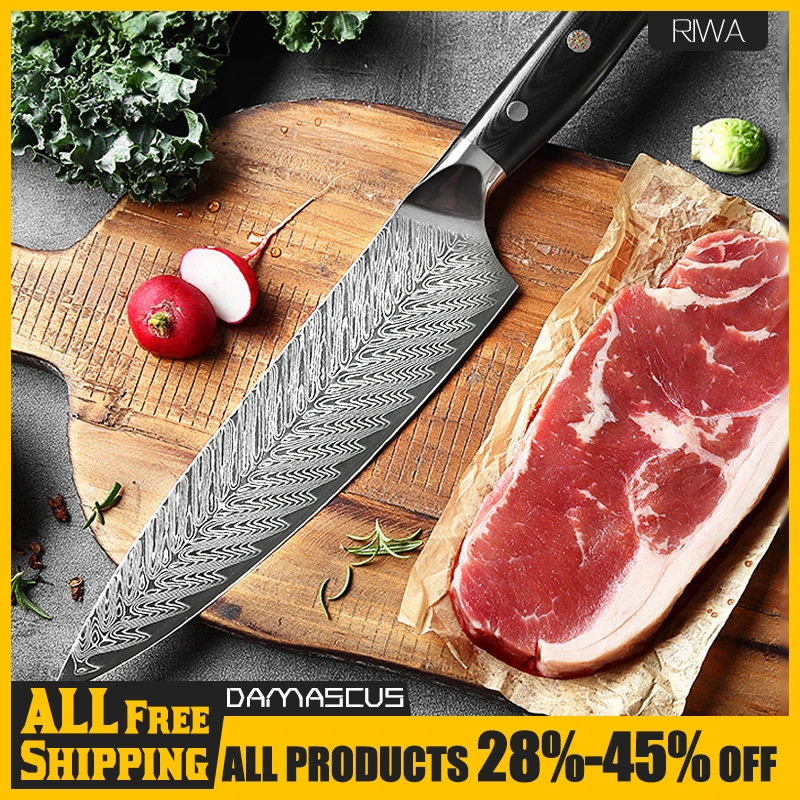 

Inch Japanese 67 Layers Damascus Steel AUS10 Chef's Knife Kitchen Slicing Fish Meat Professional Chef's Sharp Cooking Tools G10