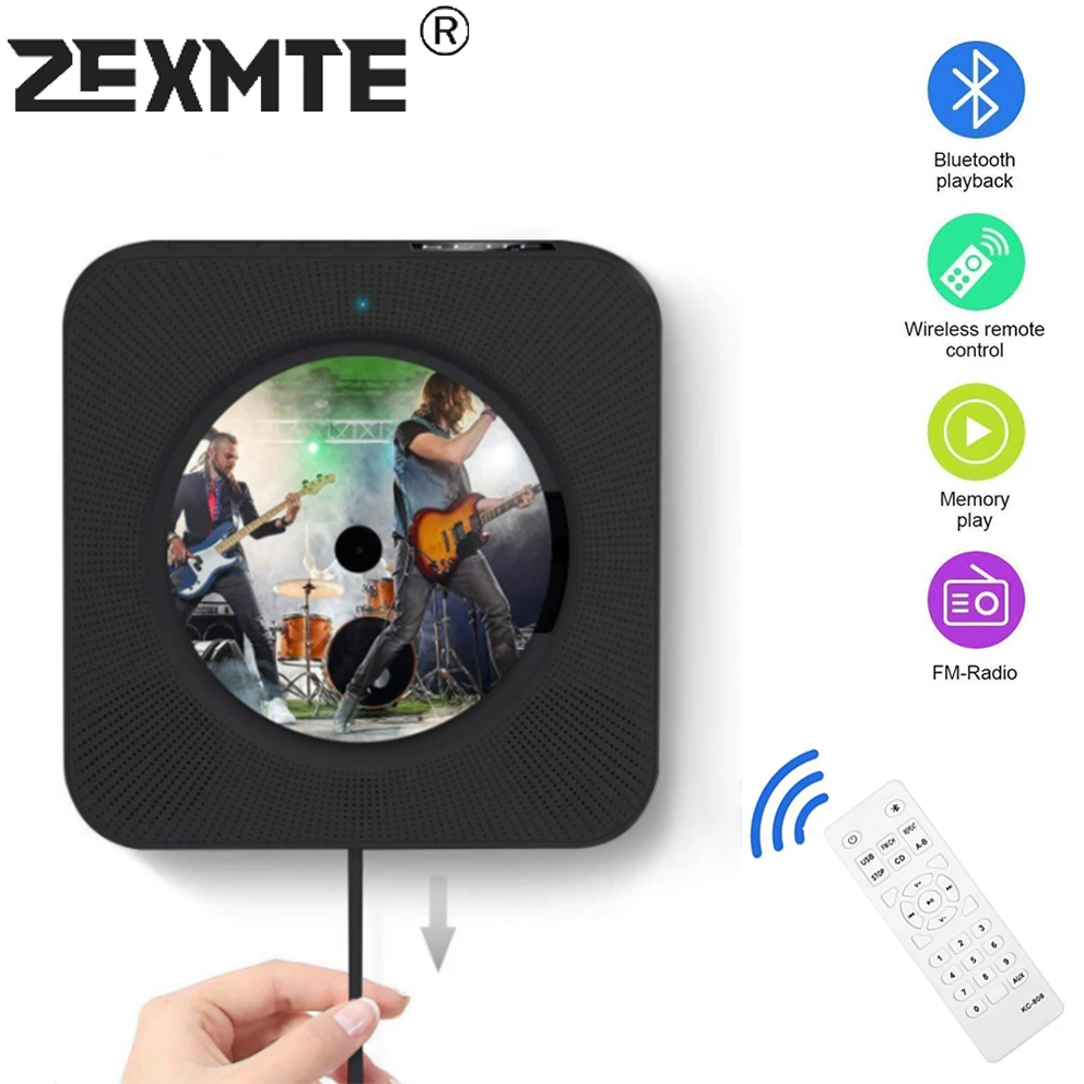 Bluetooth CD плеер настенный Hi Fi FM радио USB MP3 диск домашний портативный стерео динамик