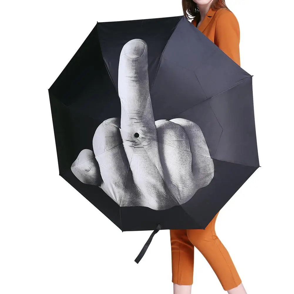 

Novel Middle Finger Anti-UV Sun Umbrella Anti-UV Pocket Mini Umbrella Rain Windproof Folding Sun Umbrellas Portable Sunscreen