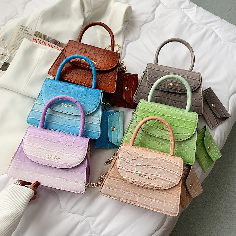 

Gradient Color Female Crossbody Bags Fashion PU Leather Women Shoulder Messenger Bags Handbags with Pendant Small Coin Purse