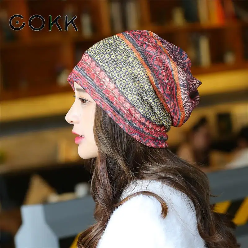 

Women Hat Flower Beanie Summer Autumn Thin Beanies Hats For Women Ladies Headgear Turban Hat Female Bonnet Ear Hat Fashion