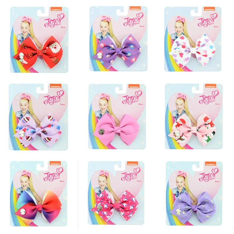 Для девочек Jojo Луки заколка для волос Детская рождественские заколки в форме