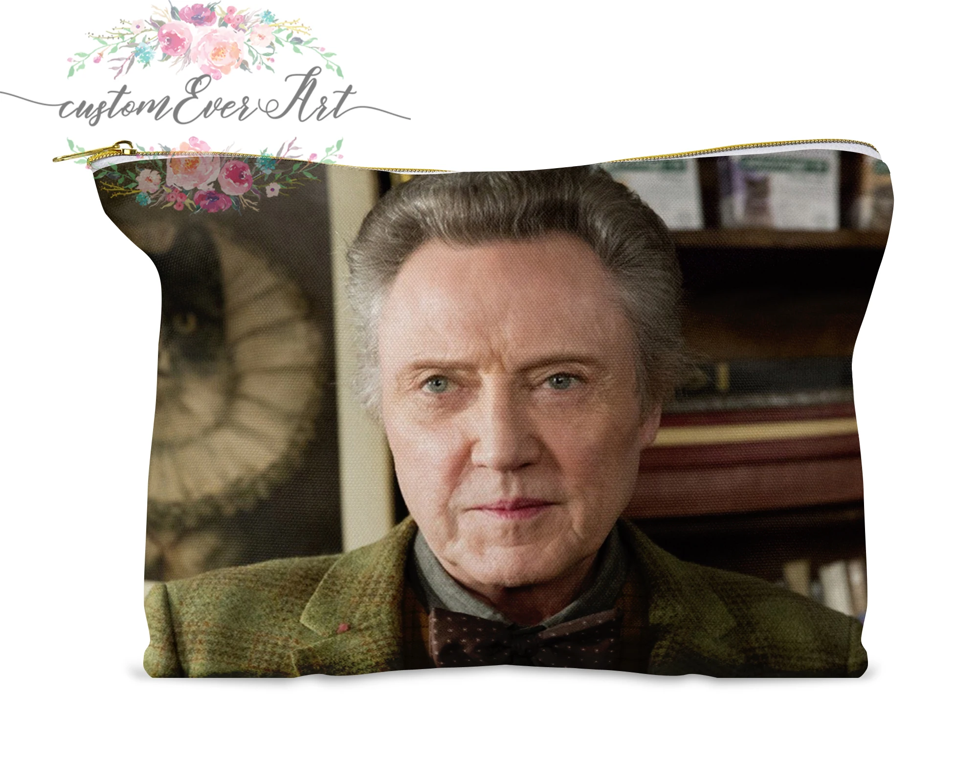 

Christopher Walken cosmetic bag personalized small makeup bag funny makeup organizer toiletry bag zipper pouch