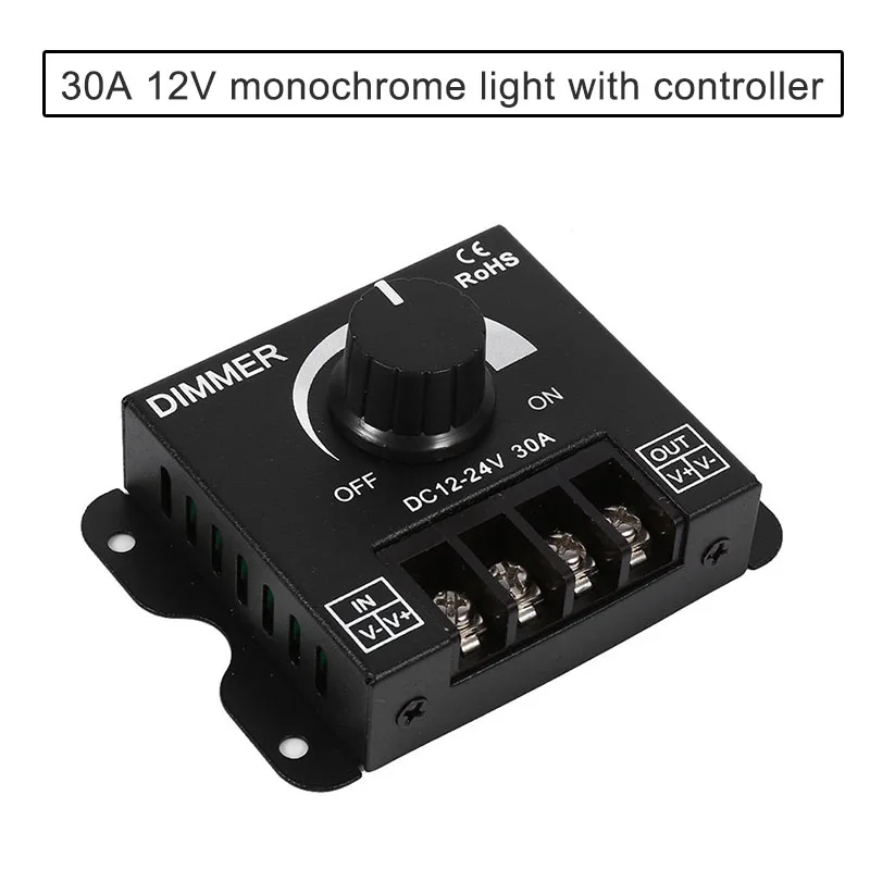 12V 30A металлический светодиодный диммер контроллер ручной Управление для