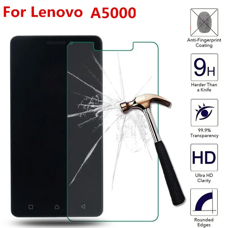 

Explosion-proof Tempered Glass For Lenovo A5000 Screen Protector film On A5000 Protective Film