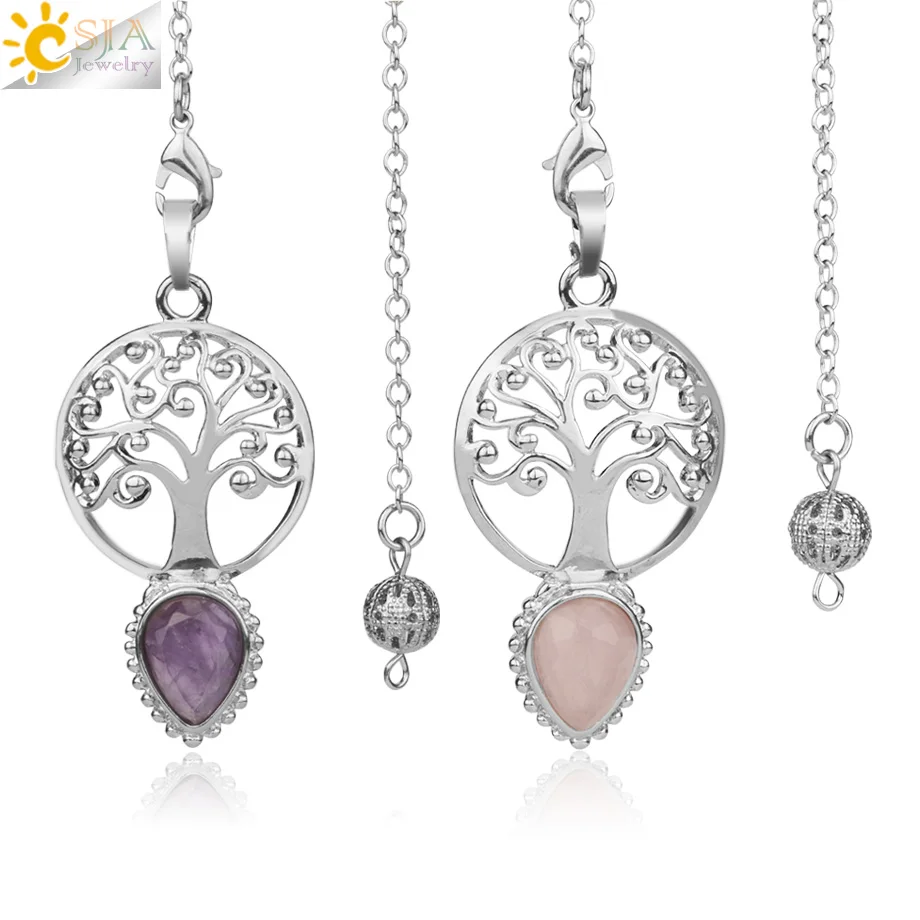 Csja Новое дерево жизни натуральная подвеска в виде каменного маятника Капля воды