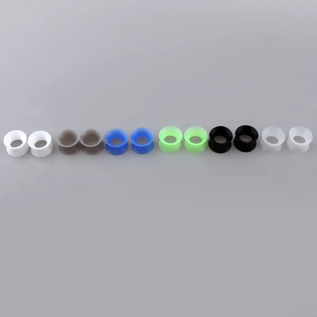 

12Pcs Silicone Ear Gauges Thin Skin Soft Plugs Tunnels 8mm - 20mm