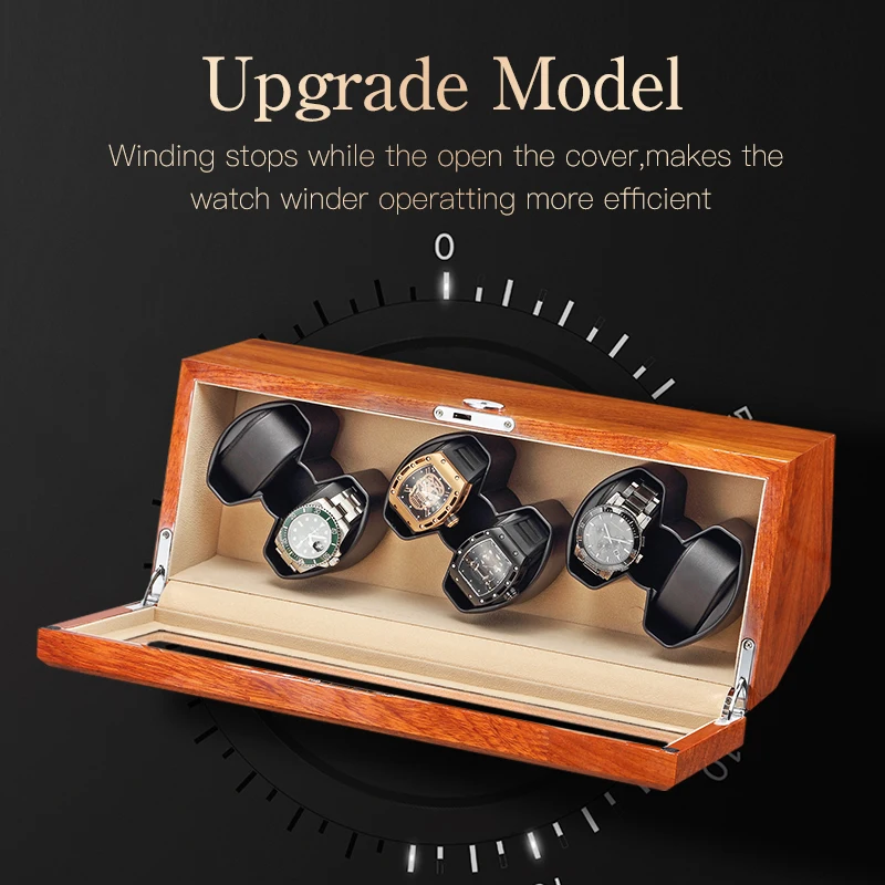 Автоматическое устройство для намотки часов с 6 слотами и деревянной коробкой