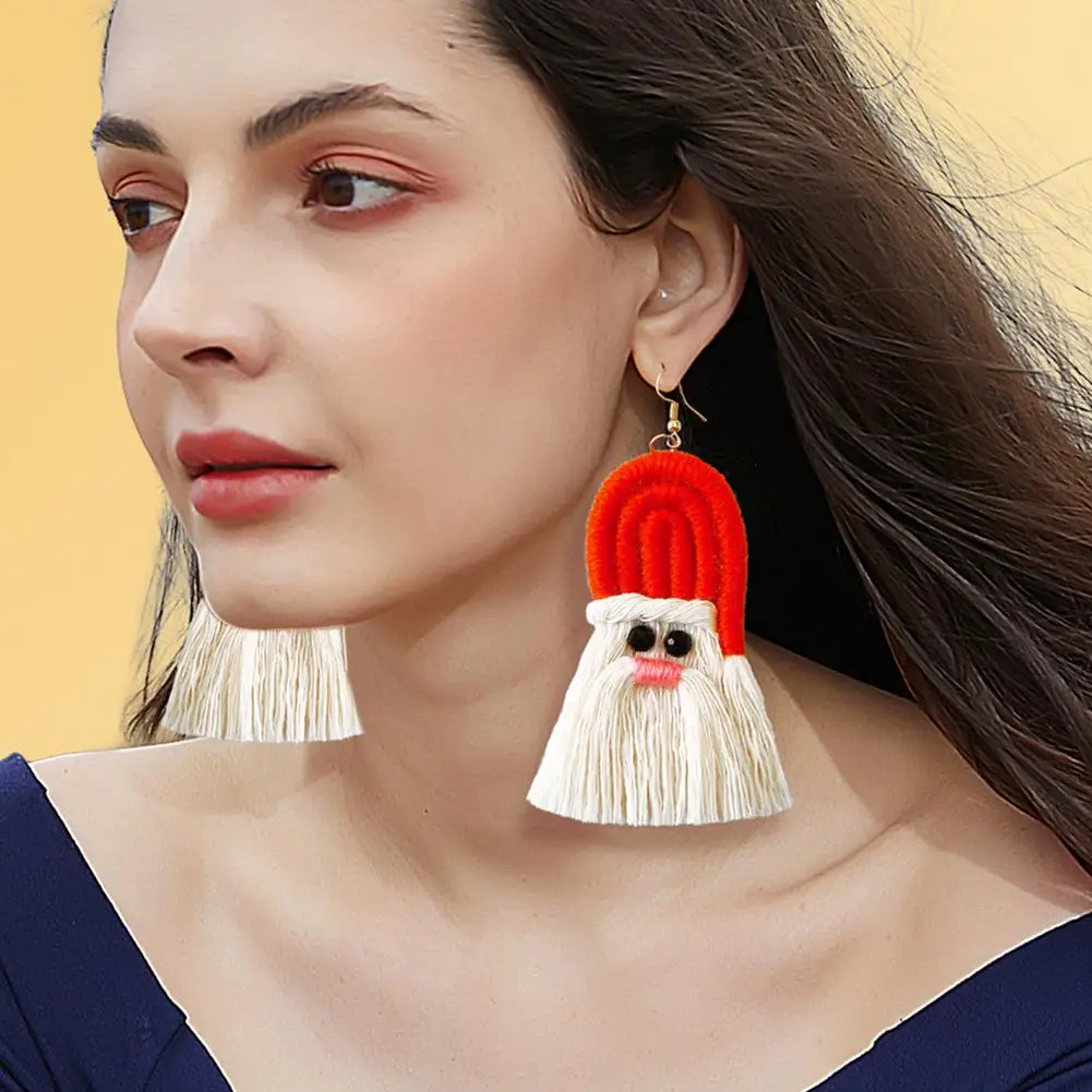 

Women's Christmas Dangle Earrings 2021 trend for Girls Santa Claus Shape Earring jewelry for women Hoop earrings Gift