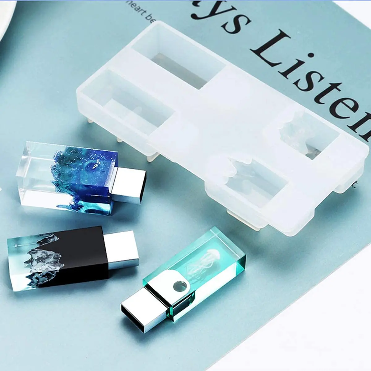 Форма силиконовая Прозрачная U-диска для украшений декоративный декор поделок из