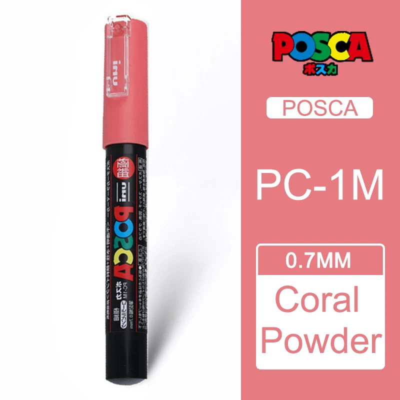 coral powder 1 шт. Uni Posca Краска Маркер Mitsubishi постер цвет маркировки ручка Экстра тонкой точки PC-1M - Цвет: coral powder
