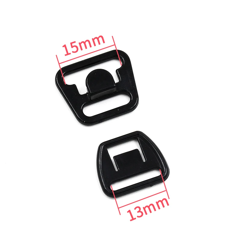 Black 15mm 10 шт. пластиковый нейлоновый бюстгальтер для грудного вскармливания с пряжкой, аксессуары для шитья бюстгальтеров, зажимы для нижнего белья - Цвет: Black 15mm