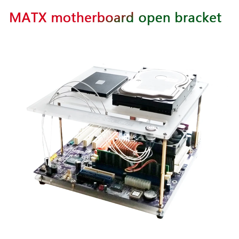 

DIY motherboard MATX universal simple bracket multi-layer stack transparent chassis double can hold 2 hard drives