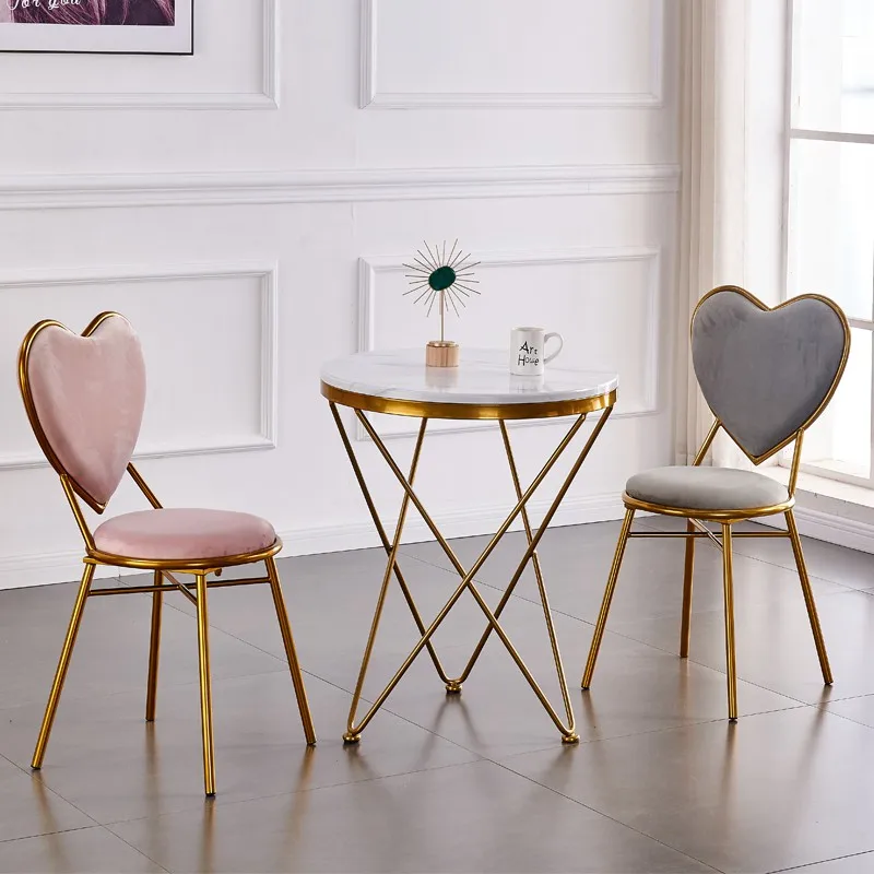 

Chair Ins Make-up Chair Bedroom Back-chair Simple Dining Chair Heart Shaped Bedroom Nail Princess Dressing Stool Bedroom ZM1103