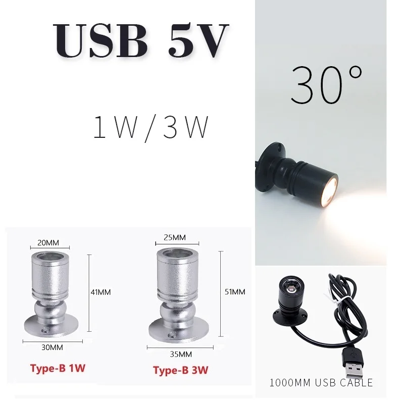 EtrnLED USB Точечный светильник мини светодиодная лампа ювелирные изделия витрина