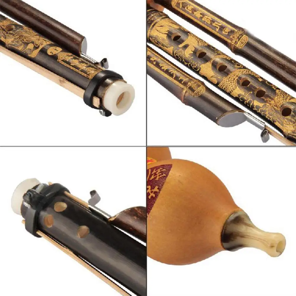 Chinese Handmade Hulusi Gourd Cucurbit Flute Ethnic Musical Instrument C Key Bb Tone for Beginner Music Lovers Gift | Спорт и
