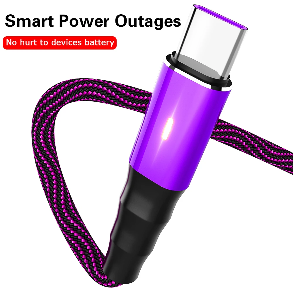 Фото Smart power Off Micro USB кабель 3A нейлон Быстрая зарядка для передачи данных samsung Xiaomi LG Smart power Off Micro USB кабель 3A нейлон Быстрая зарядка для передачи данных samsung Xiaomi LG