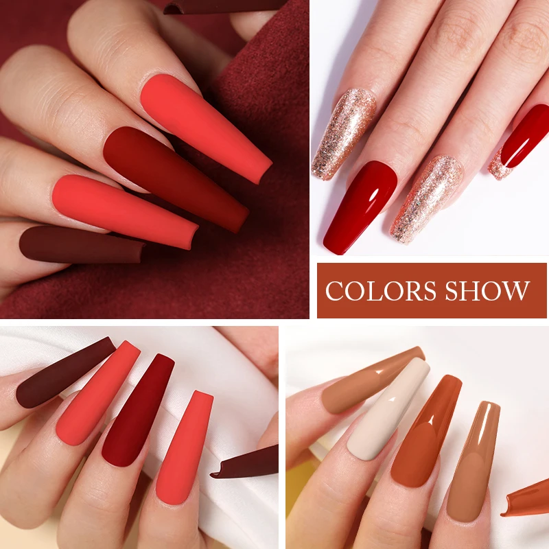 UR SUGAR Gel Nail Polish Set Autumn Winter Glitter Semi Permanent Soak Off UV LED Varnishes Base Top Matte Coat Manicure | Красота и