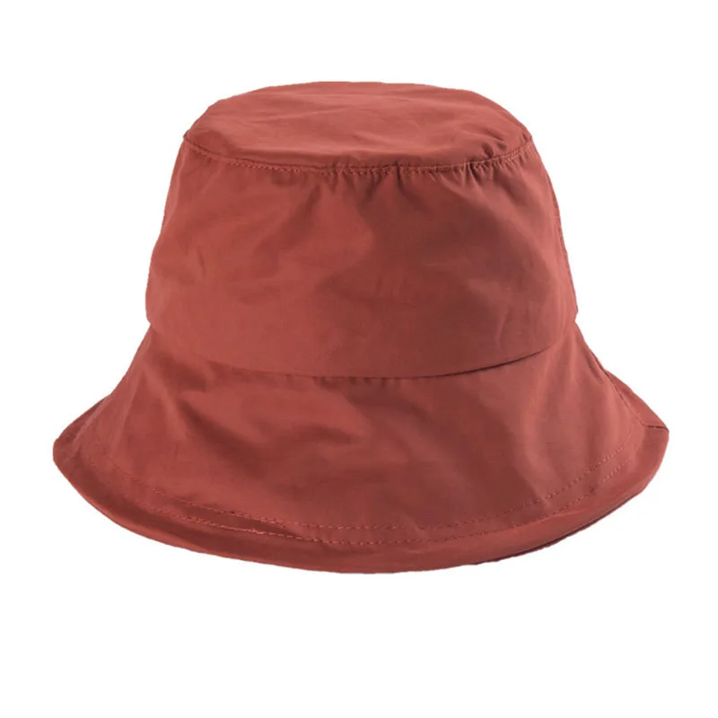 

Bauhinia summer Bucket Hats Unisex Pure Color Women Outdoor Fisherman Hat Men Casual Visor cap