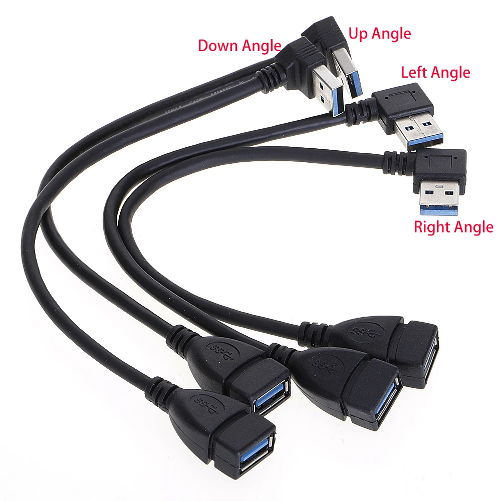 Удлинитель кабеля USB 3 0 штекер гнездо 90 углов вверх вниз правый левый шнур|3.0 cable|male