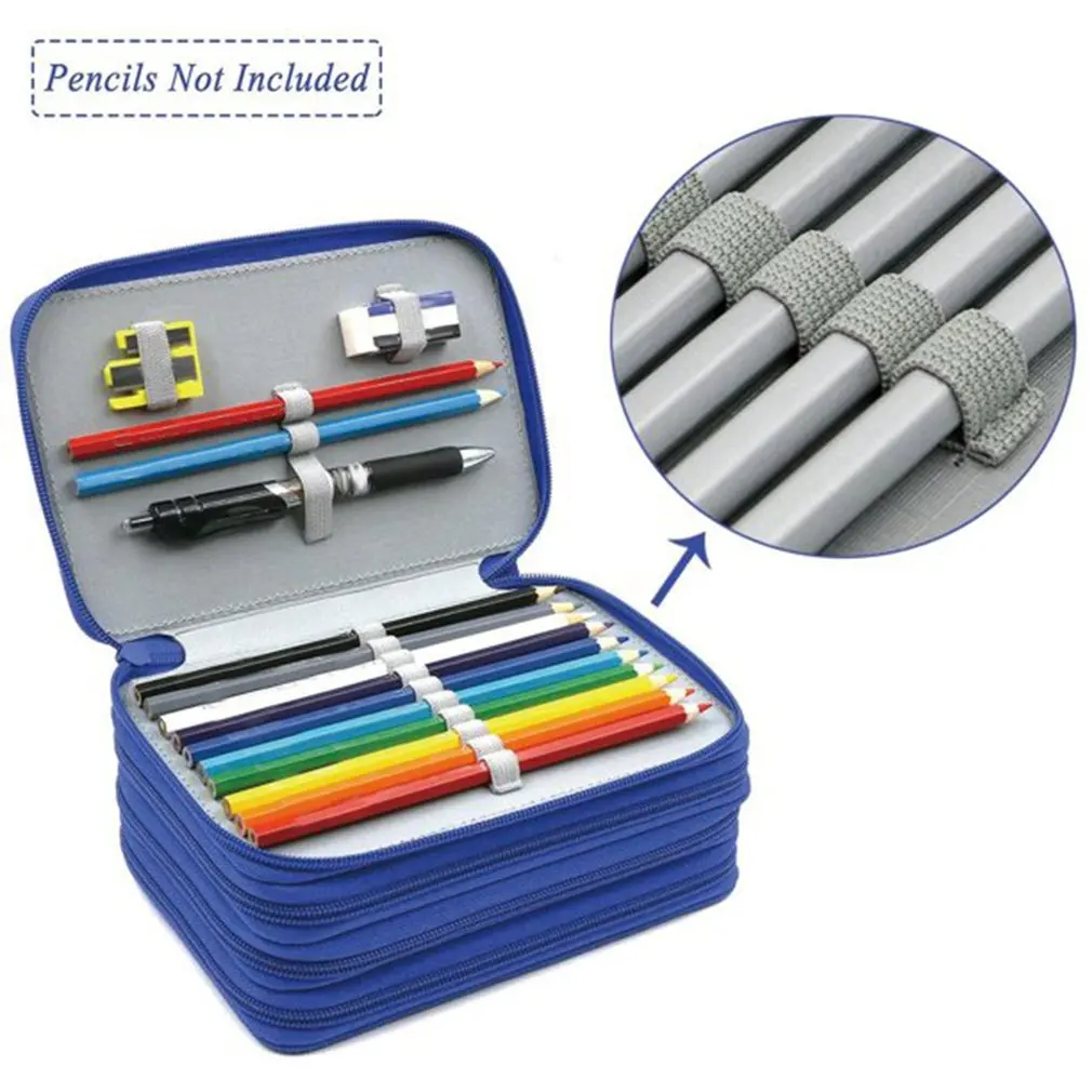 Удобный школьный чехол из искусственной кожи с 72 отделениями Большой