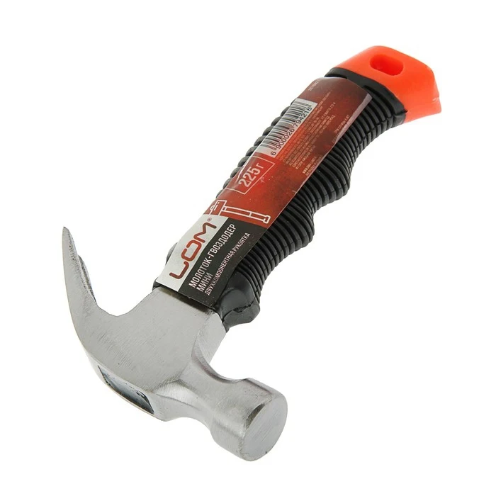 Молоток-гвоздодер ТУНДРА mini обрезиненная рукоятка 225 г | Инструменты