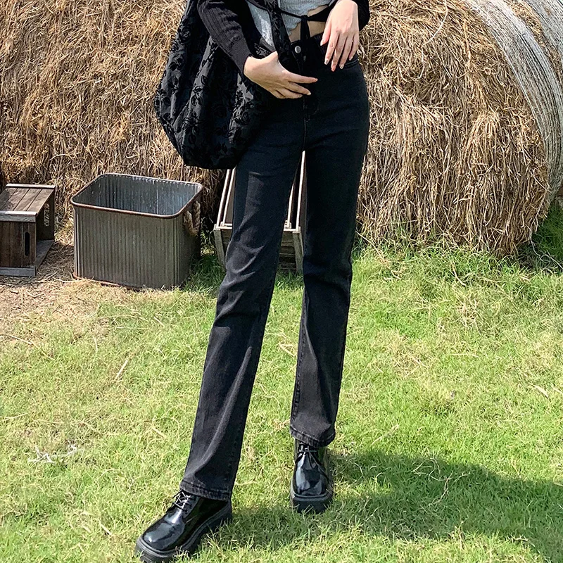 

High Waist Pantalones Vaqueros Mujer Vintage Casual Stretch Straight Mom Jeans