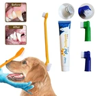Зубная паста для домашних животных, набор зубных щеток для чистки полости рта собак, говядина, ваниль, вкус зубной пасты, набор для ухода за пальцами