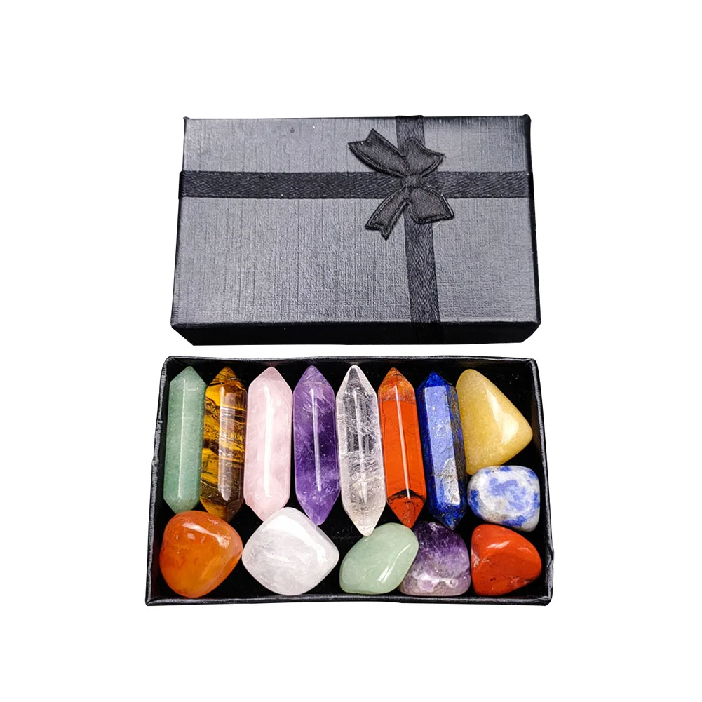 Рейки натуральный камень семь чакра шестиугольная колонна Кристалл Мощность