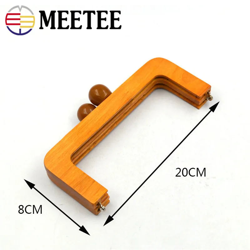 Meetee, 1 шт., 20X8 см, классический стиль, рамка для сумки, деревянная ручка, антикварная застежка для поцелуя, для кошелька, рамка с замком, пряжки, сделай сам, украшение для сумки, аксессуар