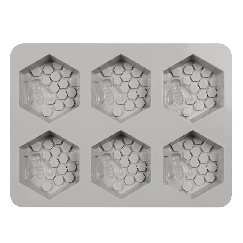 

Hot Sale Honey Bee Wedding Silicone Soap Mold 6 Forms for Crafts Cube Multi DIY Handmade Soap Making Supplies Material Tools