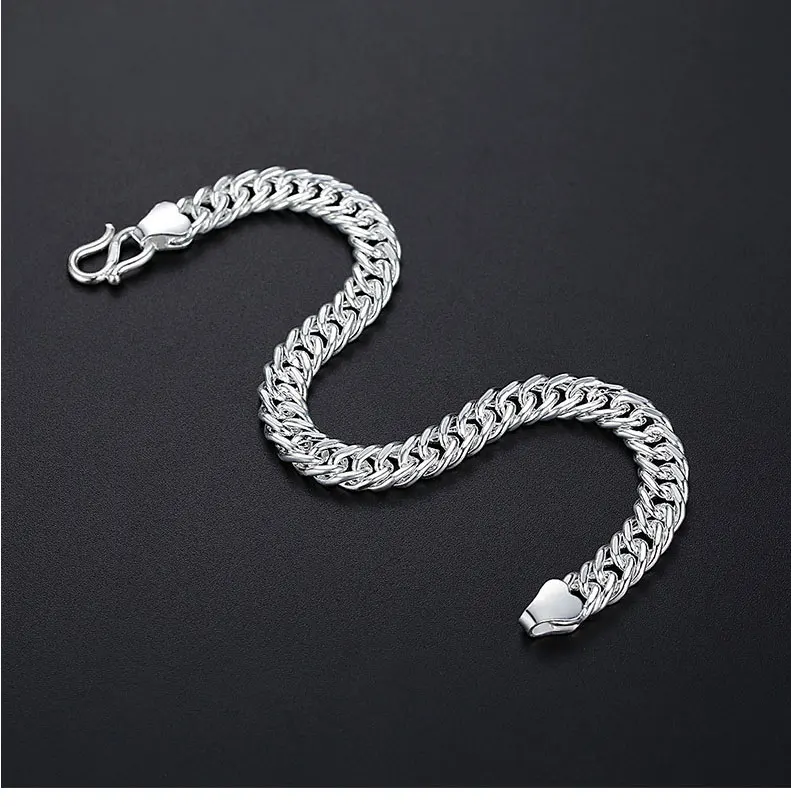Bracelet men's fashion personality handmade whip chain S990 silver bracelet coarse jewelry wholesale