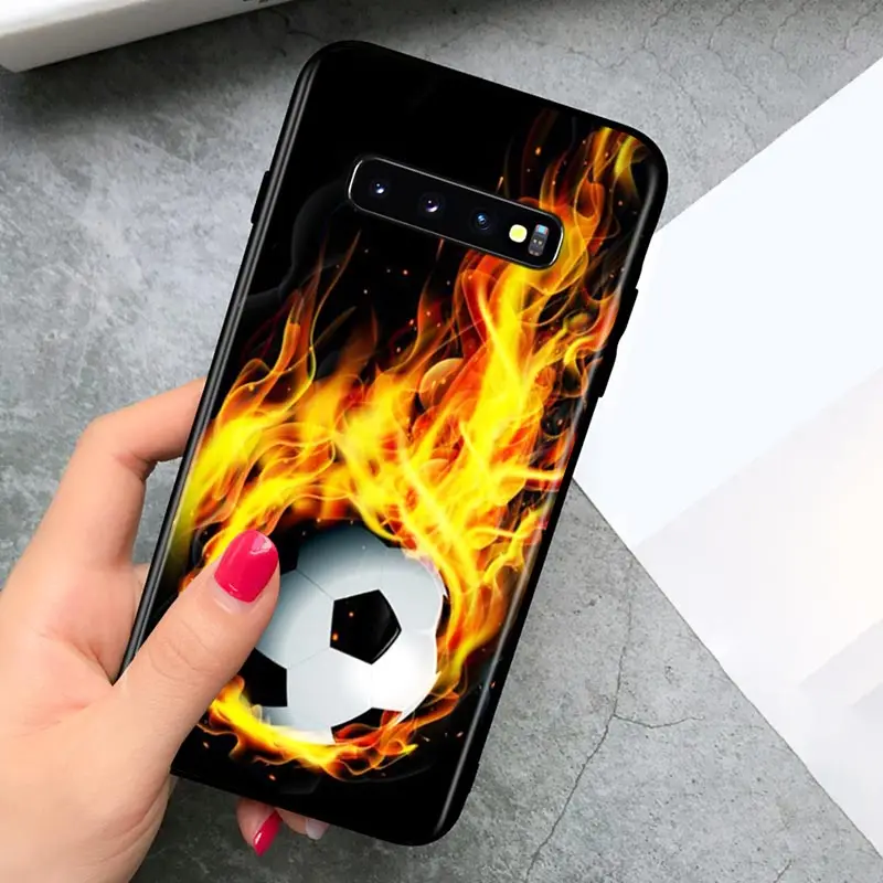 

Fire Football Soccer Ball for Samsung Galaxy S21 Note 20 S20 FE Lite Ultra 10 9 8 Pro S10E S10 5G S9 S8 S7 S6 Plus Phone Case