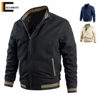 Мужская зимняя флисовая куртка, повседневная плотная теплая парка, Мужская облегающая ветровка в деловую полоску, однотонная простая куртка для мужчин