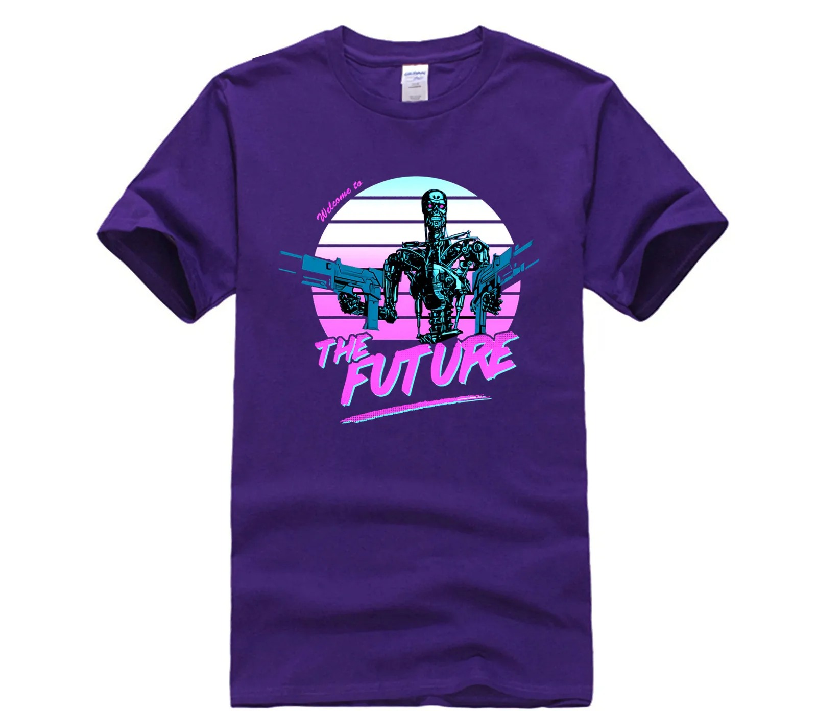 

Men Printing Short Sleeve Tshirt trend Welcome to the Future tshirt men