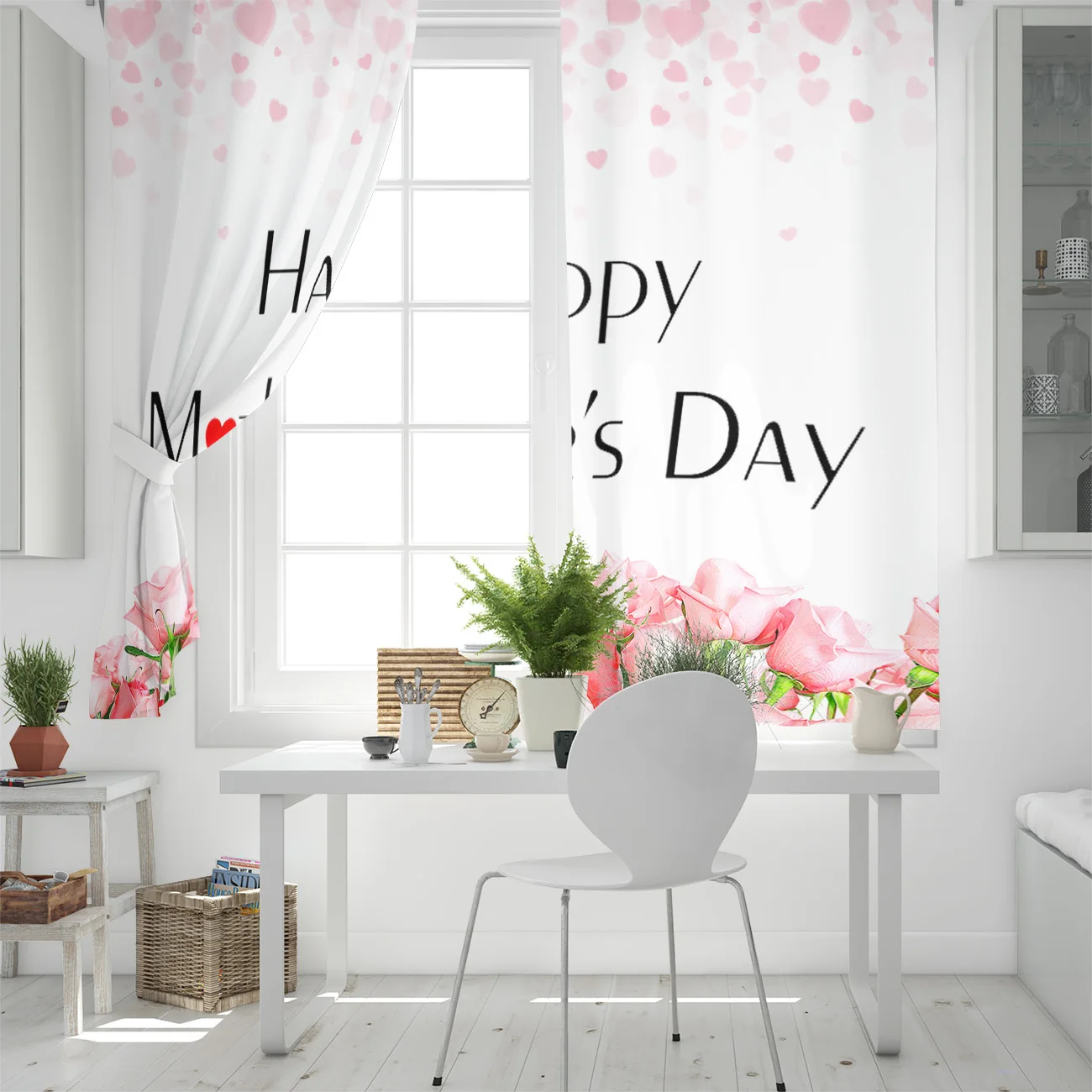 Счастливый День Матери Любовь розовая роза оконные шторы балдахин темные