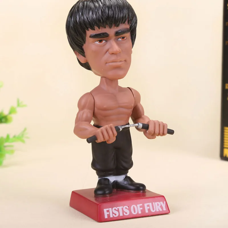 Новый 18 см путь ярости Брюс Ли Необычное Воблер с качающейся головой ПВХ Фигурки