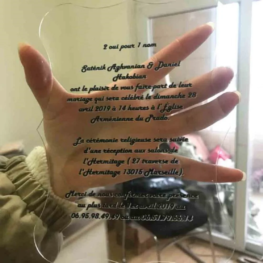 Печатная Открытка из акрилового материала 50 шт. свадебное меню вечерние