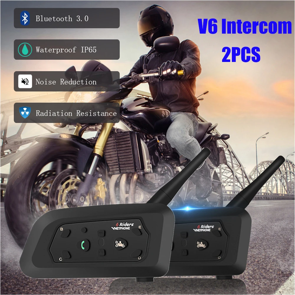 Pro мотоциклетный шлем Интерком 2 шт Bluetooth шлем гарнитуры для 6 гонщиков 1200 м беспроводной Intercomunicador водонепроницаемый домофон